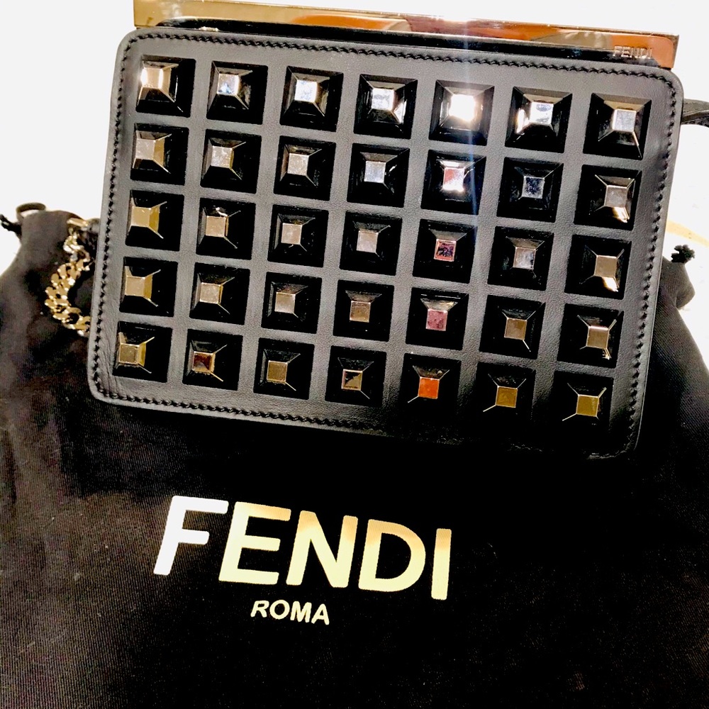 Fendi Karl Lagerfeild Studded Shoulder Bag (RARE)